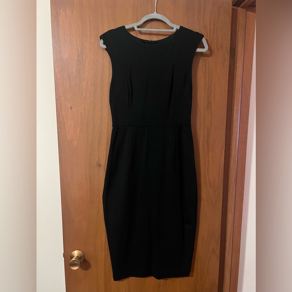 EXPRESS full zip back midi dress black size 6